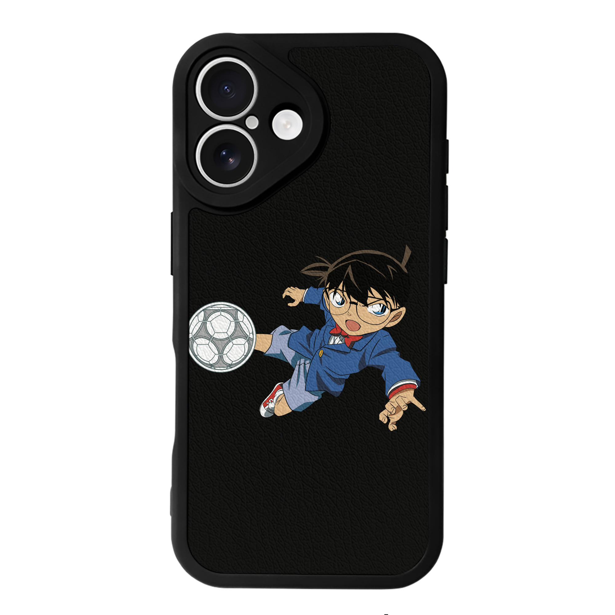 （画像用） 名探偵コナン 江戸川 コナン Detective Conan Conan Edogawa 【iPhone 16シリーズ対応】シリコンスマホケース（レザー調） 材質：シリコン